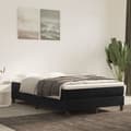 Boxspring-sängram svart 120x200 cm sammet