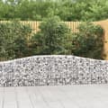 Gabioner bågformade 6 st 400x30x60/80 cm galvaniserat järn