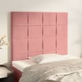 Sänggavel rosa 90x5x118/128 cm sammet