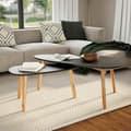 Soffbord 2 st massiv furu svart