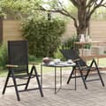 Fällbara trädgårdsstolar 2 pcs Svart 58 x 73 x 111,5 cm