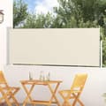 Infällbar sidomarkis 100x300 cm gräddvit