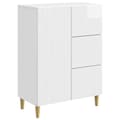 Sideboard Vit högglans 66 x 34,5 x 90 cm Konstruerat trä