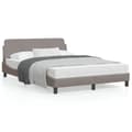 Bed Frame "Dover" Taupe 140x190 cm Fabric