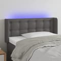 Sänggavel LED grå 103x16x78/88 cm konstläder