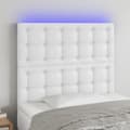 Sänggavel LED hvid 80x5x118/128 cm konstläder