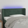 Sänggavel LED mörkgrön 83x16x78/88 cm sammet
