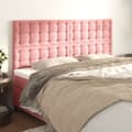 Sänggavel rosa 200x5x118/128 cm sammet