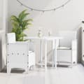 Trädgård Stol med kudde 2 pcs Vit 53 x 49 x 85 cm Polypropylen