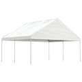 Paviljong med tak vit 4,46x5,88x3,75 m polyeten