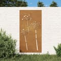 Väggdekoration 105x55 cm rosttrögt stål blomdesign