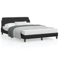 Bed Frame "Dover" Black 140x200 cm Faux Leather