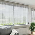 Spetsgardin med gardiner Blommor Vit 220 x 500 cm Polyester