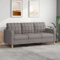 3-sitssoffa taupe 180 cm tyg