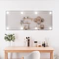 Väggspegel med LED-belysning 40x100 cm glas rektangulär