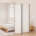 Rumsavdelare 4 paneler vit 200x220 cm tyg