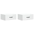 Väggmonterat Sängbord med låda 2 pcs Vit 49 x 34,5 x 20 cm