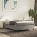 Boxspring-sängram ljusgrå 140x190 cm sammet
