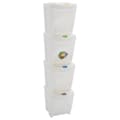 Stapelbara soptunnor 4 st vit 100 L polypropen