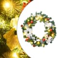 Julkrans med lysdioder grön 60 cm PVC