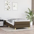 Boxspring-sängram mörkbrun 80x200 cm tyg
