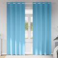 Mörkläggningsgardiner med Ringar 2 pcs Ljusblå 245 x 140 cm