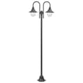 Lyktstolpe för trädgård E27 220 cm aluminium 2 lyktor brons