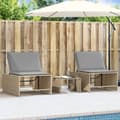 Solstolar 2 st med bord beige konstrotting
