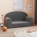 Barnsoffa 2-sits antracit mjuk plysch