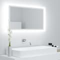 Badrumsspegel med LED vit 80x8,5x37 cm akryl