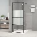 Duschvägg svart 80x195 cm halvfrostat ESG-glas