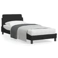 Bed Frame with Headboard "Dover" Black 90x200 cm Velvet