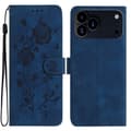 Rosmönster Läder Flip Fodral för iPhone 17 Pro med Mörkgrå Riser[D] Dark blue Dark Blue