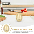 Miniatyrbillede 4 af 4: Kreativ Æggeform Timer Interessant Tids Påmindelsesværktøj Køkken Madlavningstimer Studenter Timer Golden 8x6.5cm
