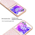 Miniatyrbilde 3 av 5: Etui til Motorola Razr 50 5G med galvanisering, farget glitterdesign, PU+TPU beskyttende etui Peach Pink