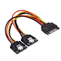 Miniatyrbillede 1 af 5: Pc Server Computer Harddisk 15pin Sata 1 Han til 2 Hun Splitter Strømkabel
