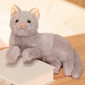 Miniatyrbild 2 av 3: SSRGV 12 tum imitation ren grå katt plyschleksak - en verklighetstrogen kattdocka, en kattunge bondgårdsdjur stoppad leksak, en svartögd födelsedagspresent till barn