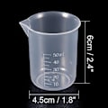 Miniatyrbilde 3 av 5: Målebeger 50ml PP Plast Gradert Beger Transparent For Lab Kjøkken Væske 6stk