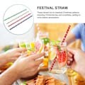 Miniatyrbillede 5 af 5: 100 stk Engangs Papirstrå Papir Drikkestraw Dekorative Drikkestraw Jule Drikkestraw Julefest Tilbehør