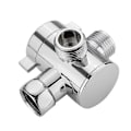 Miniatyrbilde 2 av 5: 1/2 tomme 3-veis T-adapter Omlederventil Justerbart Dusjhode Armmontert Omlederventil Baderom Silver