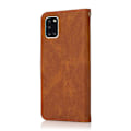 Miniatyrbillede 2 af 5: Til Samsung Galaxy A31 To-farvet Syet Læder Telefonetui Brown Red