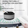 Miniatyrbilde 3 av 5: Røykfritt Askebeger med Luftrenser, Intelligent Askebeger for Luftrensing med Negative Ioner for Bil Hjem - MMIAO Grey