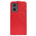 Miniatyrbild 3 av 5: R64 Vertikalt Vändbart Läderfodral för Motorola Edge 50 Fusion Red