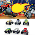 Miniatyrbillede 4 af 5: 6 stk. Blaze og Monster Machines legetøj, køretøjer racerbiler lastbiler børnelegetøj