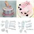 Miniatyrbillede 3 af 5: Heytea 9 stk. Højhælsko Kageudskæringsform Fondant Bageform (2 sæt)