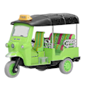 Pikkukuva 1 / 5: Vedettävä thaimaalainen kolmipyöräsimulaatio, metalliseos Tuk Tuk -automalli, lasten ajoneuvolelu [D] Green