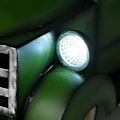 Pikkukuva 3 / 5: Retrotyylinen aurinkovoimalla toimiva lava-auto, luova kukkaruukku, käsintehty hartsikoriste LED-valolla puutarhaan [D] Red