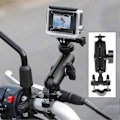 Pikkukuva 2 / 5: Moottoripyörän urheilukameran kiinnike GoPro 11/10/Insta360 One R -kameroille, säädettävä tukiteline [D]