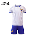 Miniatyrbild 4 av 5: 2024 Europa Sportkläder Fotboll Frankrike Tröja Kortärmad Shorts Tröja Euro 2024 Blå Vit Barn 24