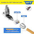 Miniatyrbillede 2 af 5: 2 stk. kompatible med Rj45 Cat7 stik, værktøjsfrie afskærmede modulære netværksstik, kompatible med installation Ca